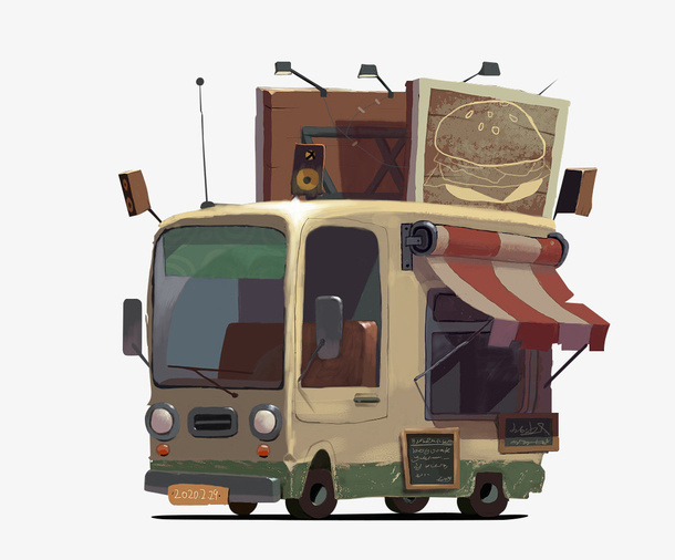 快餐车(1095x909)免抠