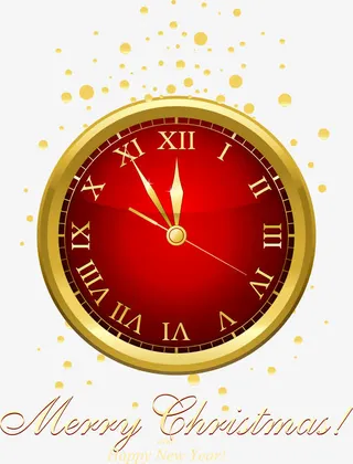 矢量红色的时钟免抠