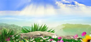 户外蓝天白云背景海报高清