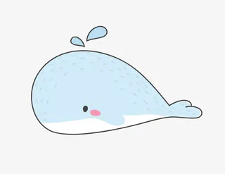 手绘鲸鱼免抠