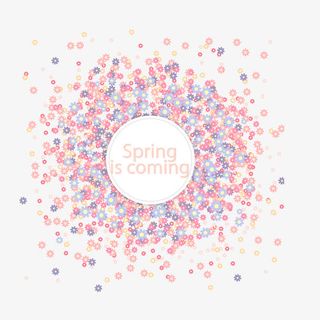 春上新花朵背景矢量图