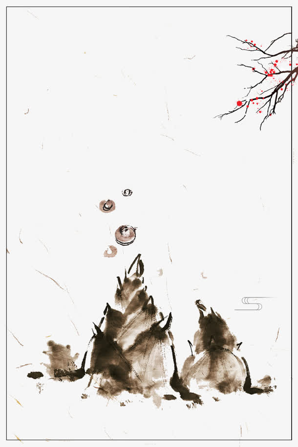 简约创意竹笋春季海报免抠