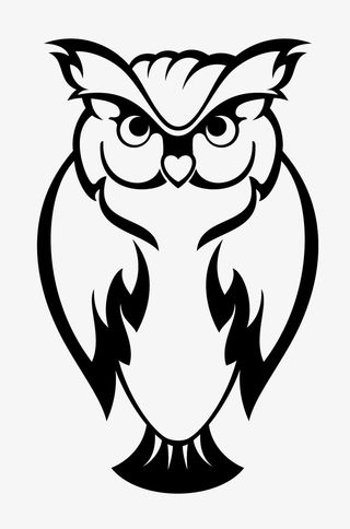 卡通手绘猫头鹰图案免抠