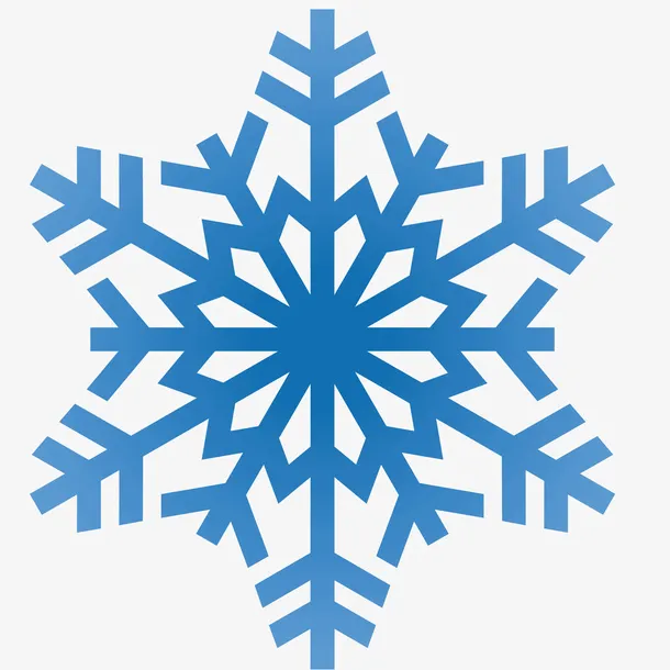 蓝色雪花片细节图免抠