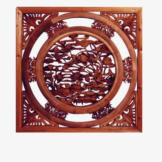 古典荷花花窗免抠