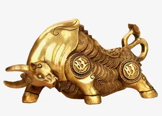 斗牛纯铜摆设免抠