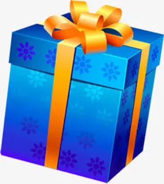 蓝色方形礼盒设计免抠