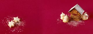 饼干蛋糕红色背景高清