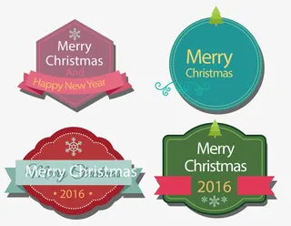 圣诞节复古标签免抠
