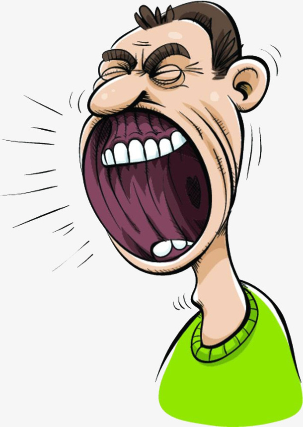 一个生气的闭着眼睛呐喊的人免抠