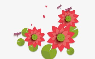 手绘荷花背景素材