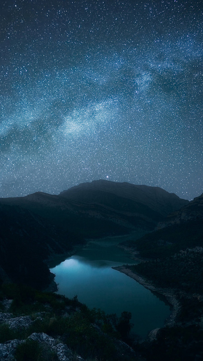 夜晚星空APP手机端H5背景高清