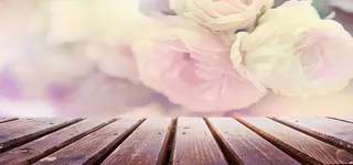 木板前面的模糊花朵高清