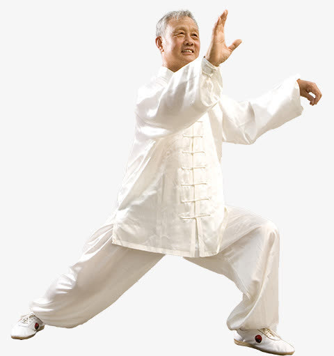 练太极的老人免抠