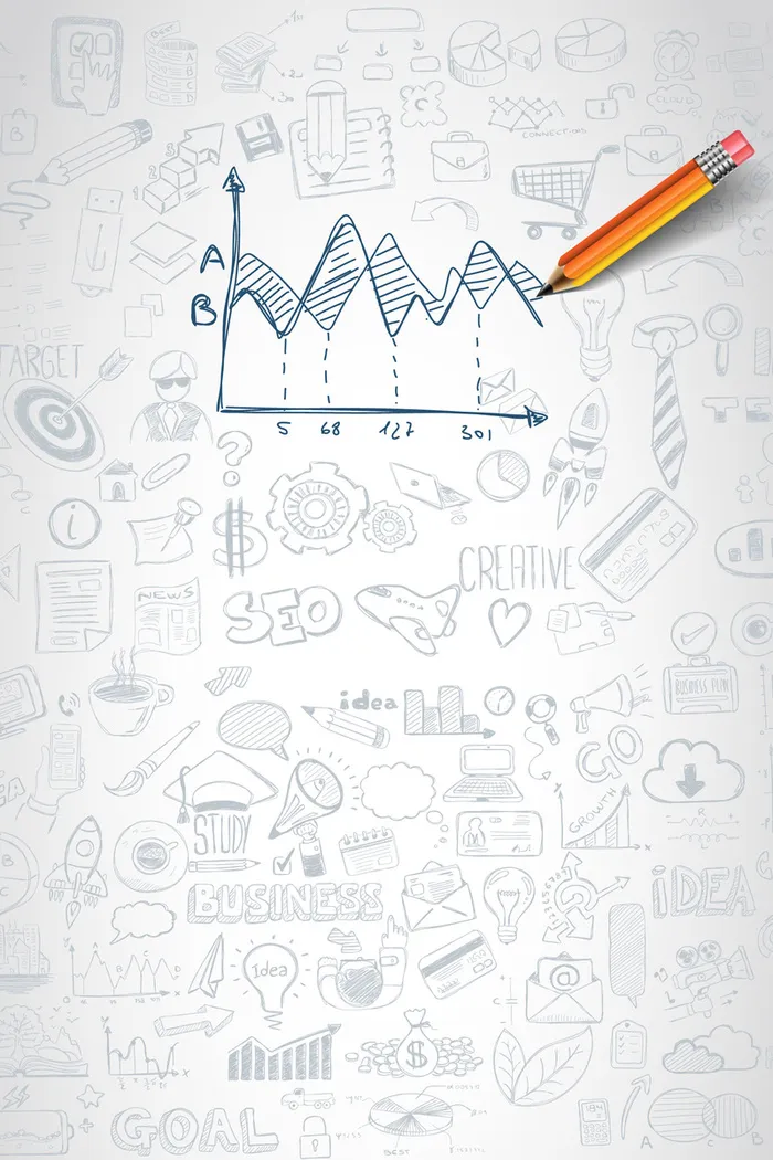 矢量手绘商业企业信息背景高清