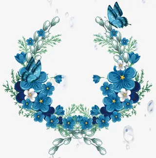 手绘装饰花卉边框素材免抠