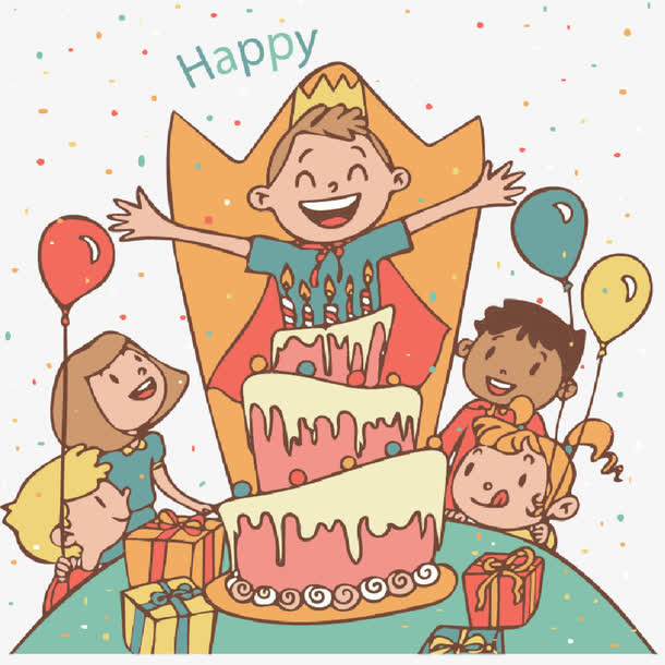 创意儿童生日派对免抠