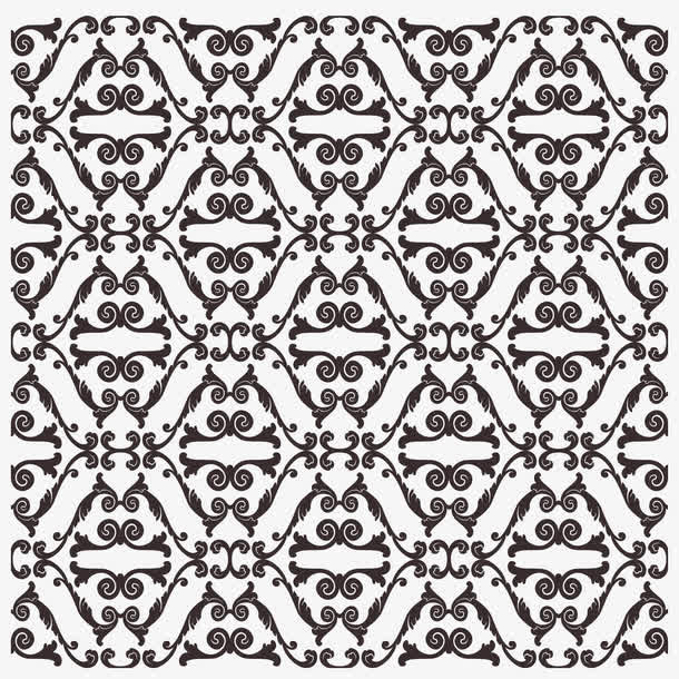黑色古典底纹矢量免抠