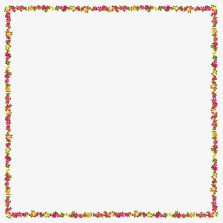 五彩花，方形，边框，装饰免抠