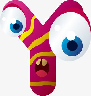 卡通造型字母冰箱贴设计免抠