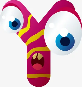 卡通造型字母冰箱贴设计免抠