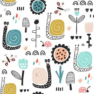 线条蜗牛花朵高清