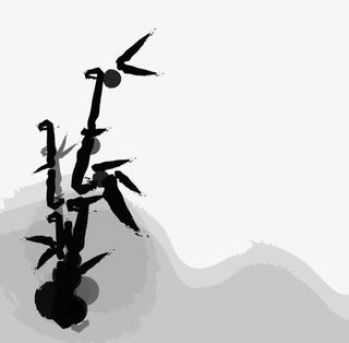 中国风水墨竹子免抠