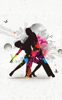 拉丁舞剪影培训宣传广告海报背景素材高清