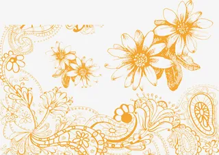 鲜花藤蔓底纹免抠