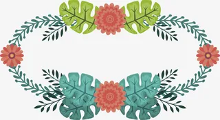 椭圆形花环免抠