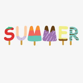 summer文字图标免抠