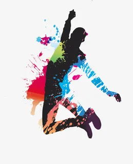 跳起来的彩色人免抠 跳起来的彩色人免抠