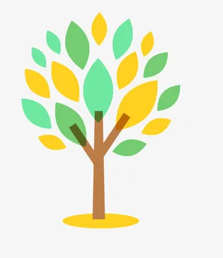 五颜六色的树免抠