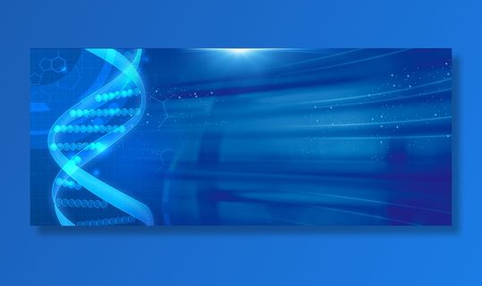 医疗科技几何轨道蓝色banner高清