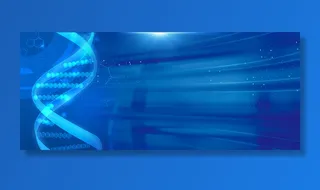 医疗科技几何轨道蓝色banner高清