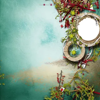 蓝色怀旧背景与相框