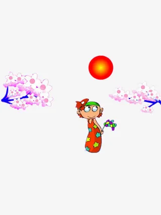 梅花和女孩免抠