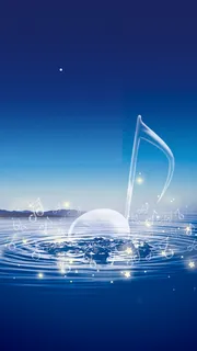 蓝色音乐符号psd分层H5背景高清