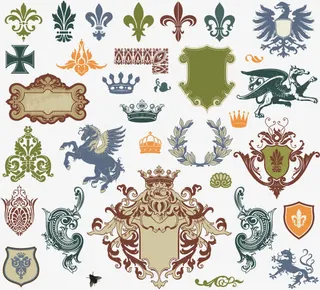 欧洲风格的花边图案免抠