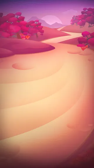 红色树林小路卡通海报背景