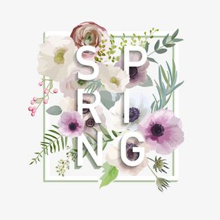 花卉英文艺术字免抠