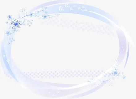 蓝色炫光边框免抠