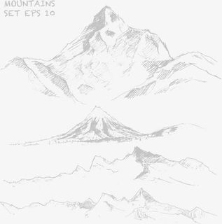 矢量手绘山免抠