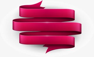 粉色丝带栏目免抠