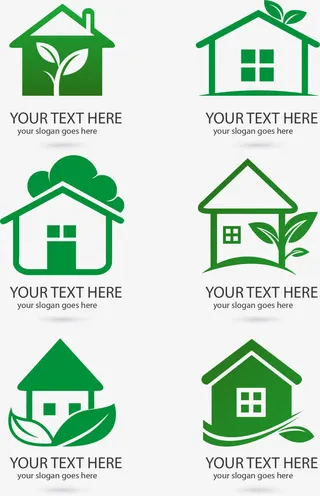 矢量手绘绿色图标免抠