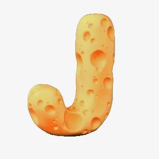 3D立体字母J免抠