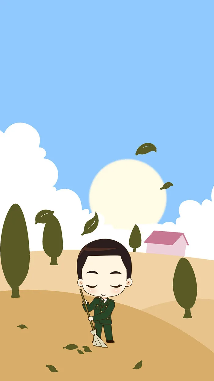 蓝天白云踏青手机端H5背景素材高清