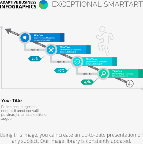向上阶梯信息图表免抠
