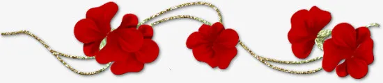 红色鲜花花藤项链免抠