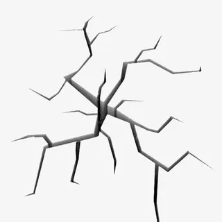 地表黑色树根形状裂缝免抠